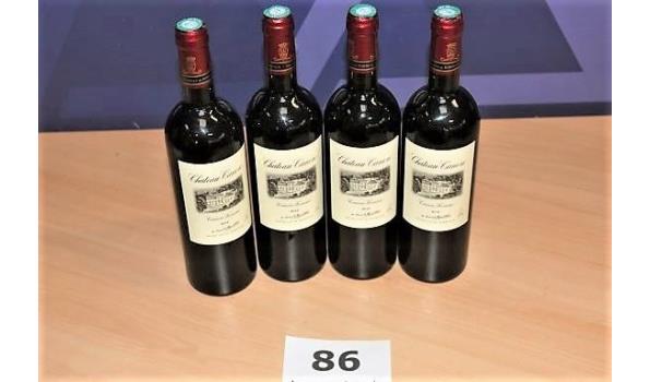 4 flessen à 75cl rode wijn chateau CANON fronsac 2016